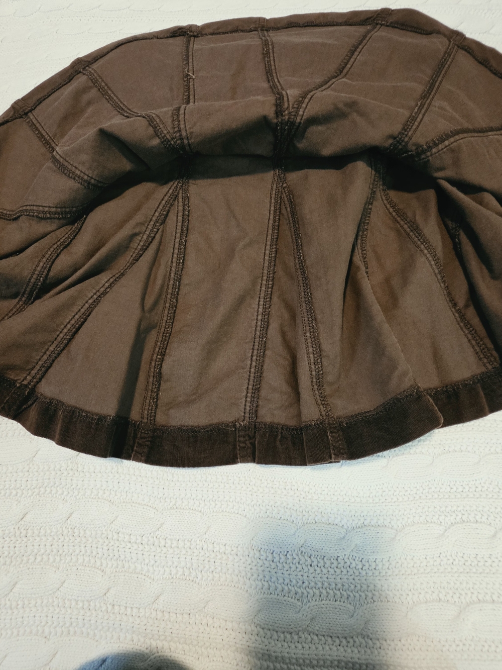 dELiA*s Choco Brown Corduroy Cotton Aline Mini Skirt Size S Whimsigoth 90s Y2k - Picture 4 of 6